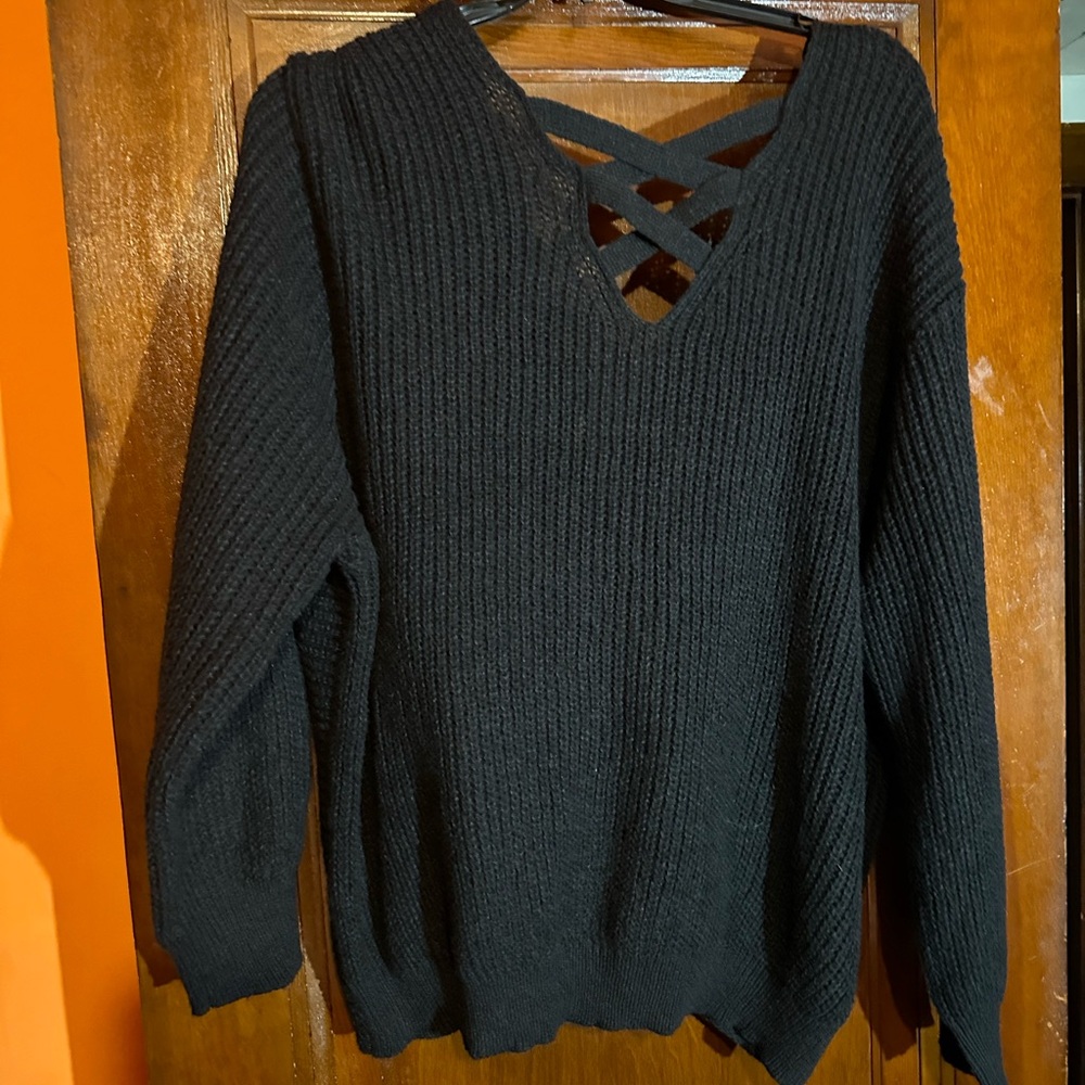 Ashley Stewart sweater.. Plus Size Low cross bow in back